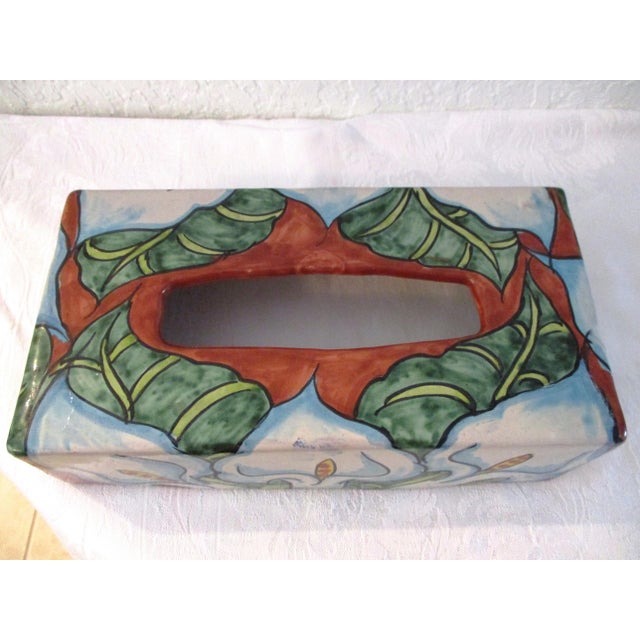 Talavera Pottery Hand Painted Lilly Tissue Box Cover Chairish