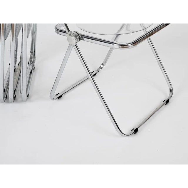Plia Folding Chairs in Chrome and Clear Acrylic Glass attributed to Anonima Castelli, Italy, 1970s, Set of 4 For Sale - Image 9 of 15