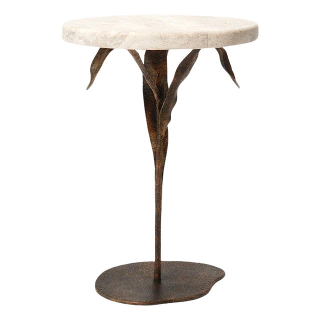 Tobacco Willow Accent Table Travertine For Sale