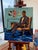 Contemporary Within the Blue Room, 21st Century, Figurative Realism, by Emmanuel Akolo (2026), Acrylic on Canvas For Sale - Image 3 of 8