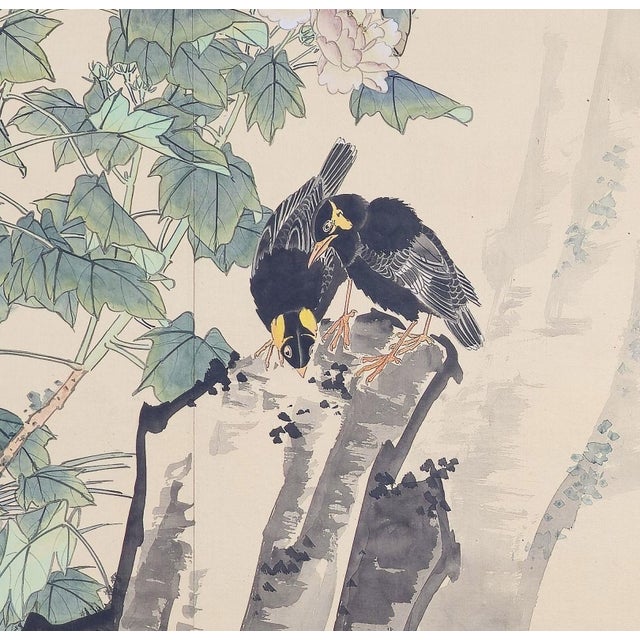 Huge 5' 8" Signed Asian Watercolor Painting on Silk - Professionally Joined Screen Panels For Sale In New York - Image 6 of 12