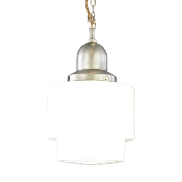 Zeiss Ikon Opaline Pendant Light by Peter Behrens, 1930s For Sale
