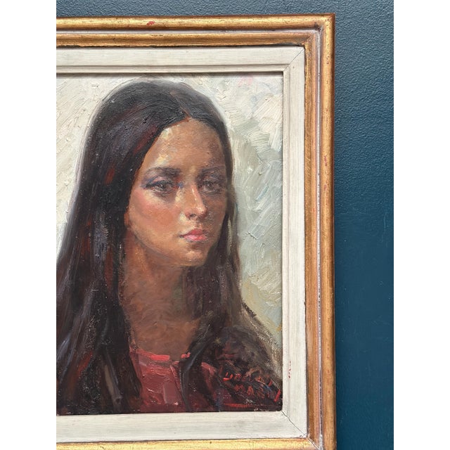Meriv, Portrait, 1960s, Oil on Canvas, Framed For Sale - Image 9 of 18