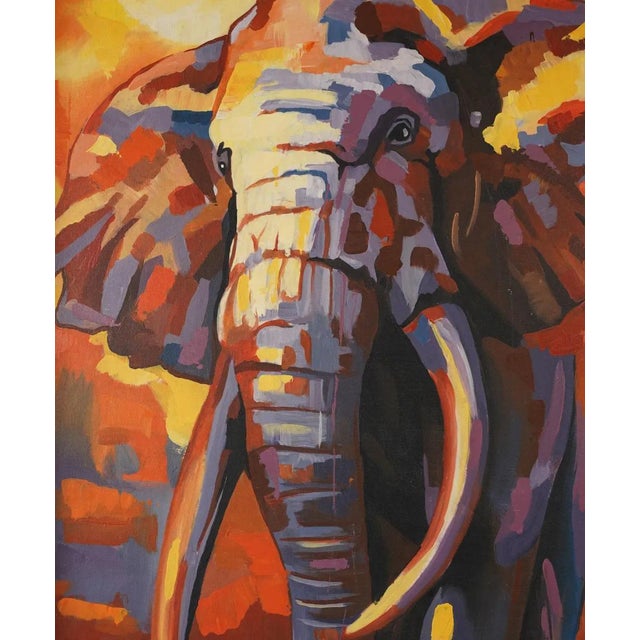 A full elephant alive with bright, bold color - joyful, energetic and a true statement piece. Original one-of-a-kind...