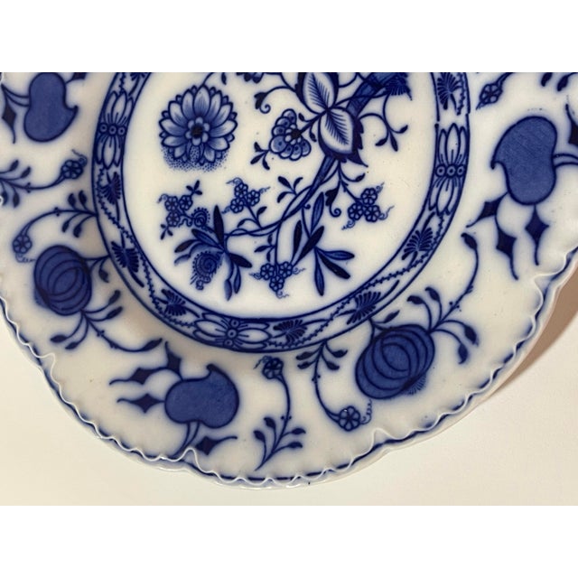 Ceramic Antique Flow Blue Luncheon Plate- Johnson Brothers England- Holland Pattern Circa 1900-1915 For Sale - Image 7 of 7