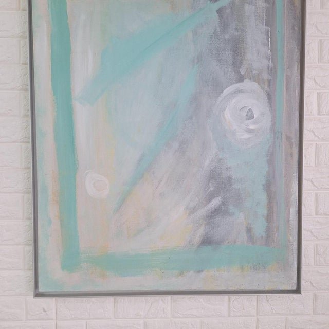Spanish Postmodern School Artist, Pastel Abstract Composition, Oil Painting, 1990s For Sale - Image 9 of 16