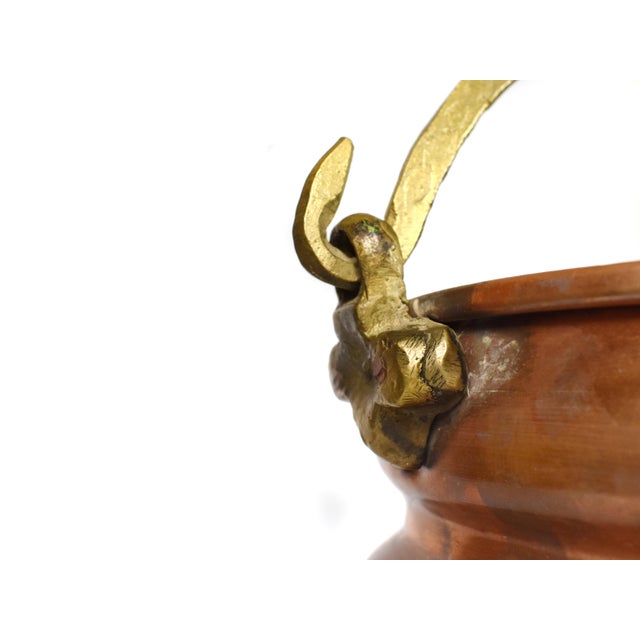 Mid 20th Century Turkish Solid Copper Bucket With Brass Handle | Chairish