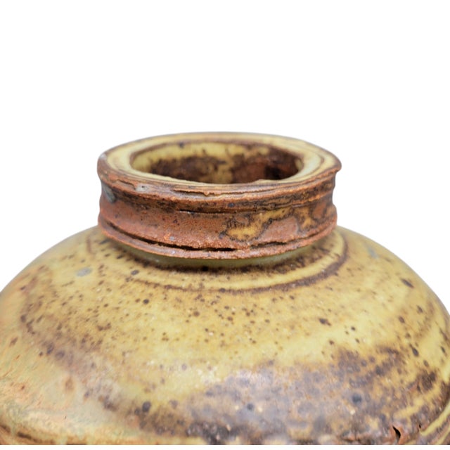 1990s Japanese Inspired Don Curreri Hand Crafted Etched Glazed Studio Pottery Vessel, Signed For Sale - Image 13 of 13