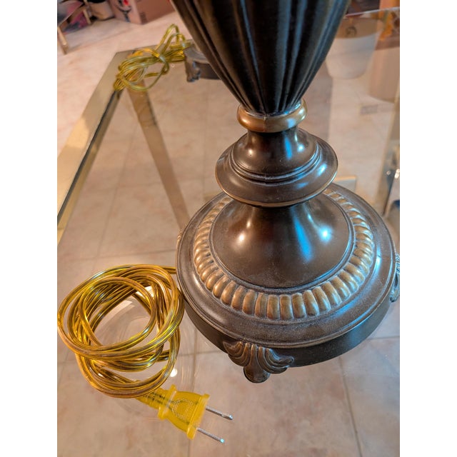 Black Vintage Stiffel Brass Table Lamps- A Pair For Sale - Image 8 of 11