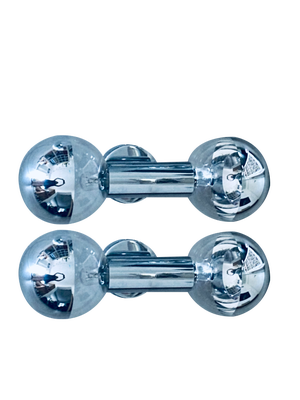 Chrome Wall Lamps by Motoko Ishii for Staff Leuchten, 1960, Set of 2