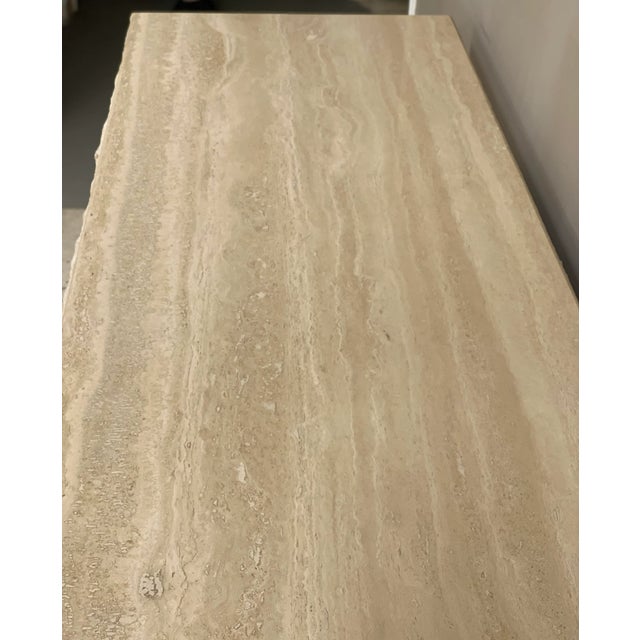 1980s 1980s Italian Travertine Rough Edge Console Table For Sale - Image 5 of 7