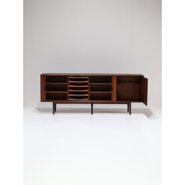 Rare high-end sideboard, model OS 36, designed by Arne Vodder for Sibast Møbler in Denmark around 1960. This sideboard is...