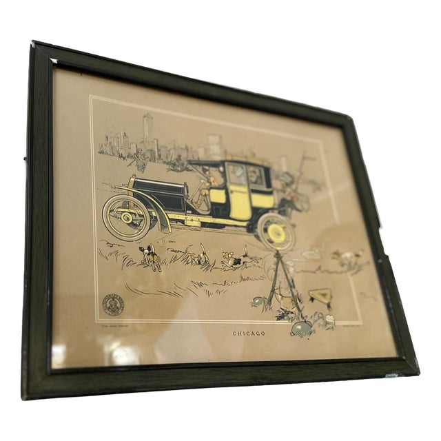 René Vincent, Berliet Illustration, Chicago, 1907, Print on Paper For Sale