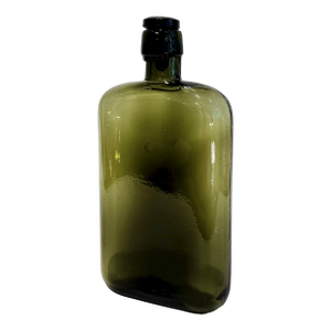 Olive Green Glass Apothecary Bottle With Original Glass Stopper Circa 1930’s