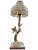 Hollywood Regency Bird on Tree Trunk Table Lamp With Fringed Scalloped Shade | Hollywood Regency For Sale - Image 3 of 9