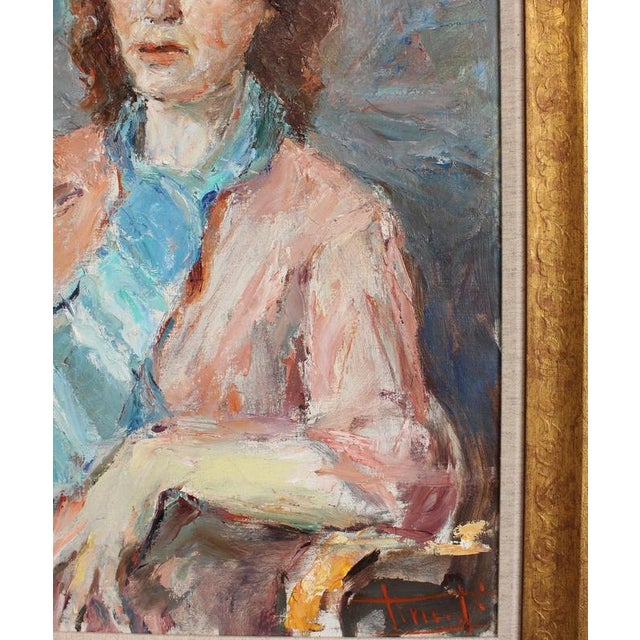 Carlo Striccoli, Woman Alone with Her Thoughts', 1960s, Oil on Canvas For Sale - Image 9 of 18