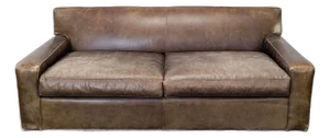 Mitchell Gold 3-Seat Brown Leather Sofa