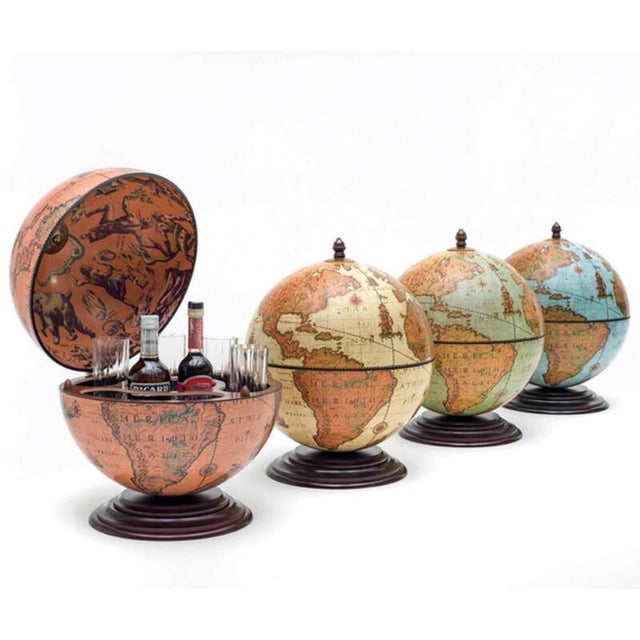 Contemporary Neptune Lagoon Bar Globe by Zoffoli Mappamondi For Sale - Image 3 of 6