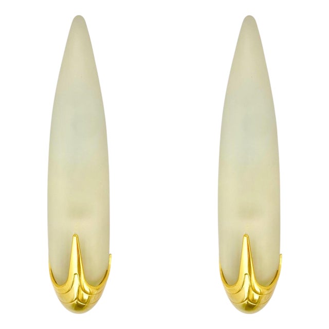 Smoked Glass and Gilt Gold Metal Wall Lights by Idearte, Spain, 1980, Set of 2 For Sale