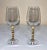 Pair Large Handmade Italian Crystal Elegant Wine Goblets Gold Plated Stems With Faceted Gems For Sale - Image 9 of 9