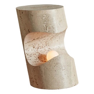 Travertine Table Lamp by Giuliano Cesari for Nucleo, Italy 1971 For Sale