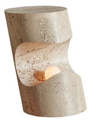 Travertine Table Lamp by Giuliano Cesari for Nucleo, Italy 1971