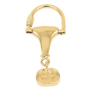 Vintage Gucci Gold Plated Horse Bit Key Chain, 1970's For Sale