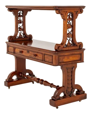 Victorian Dumb Waiter Mahogany Bookcase, 1860