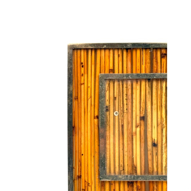 Hollywood Regency Bamboo and Brass Picture Frame, Italy, 1970s For Sale - Image 10 of 14