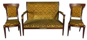 Sofa and Empire Chairs, Set of 3