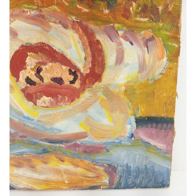 Mid-Century Modern Abstract Oil Painting on Artist Board For Sale - Image 4 of 6