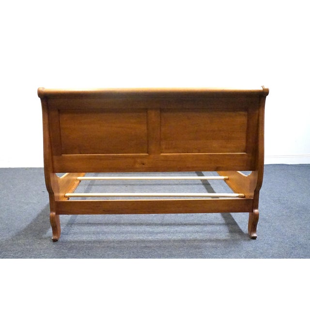 Wood Ethan Allen Country French Collection Solid Birch Full Size Sleigh Bed 26-5611 - Fruitwood Finish For Sale - Image 7 of 8