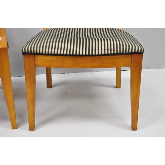 Late 20th Century Biedermeier Empire Style Maple Wood Double X Back Dining Room Chairs - Set of 6 For Sale - Image 5 of 18