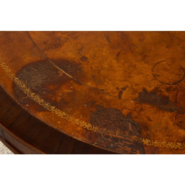 Early 20th Century English Regency Revival Leather Top Center Table For Sale - Image 17 of 18