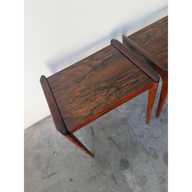 1960s Vintage Danish Rosewood Nightstands by Heltborg Møbler – Mid Century Modern Side Tables For Sale - Image 5 of 8