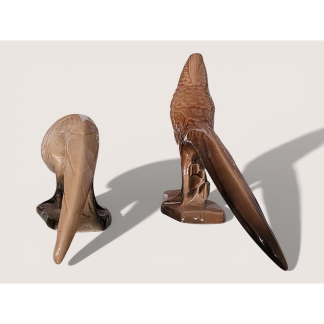 1950s Art Deco Ceramic Pheasants, 1950s, Set of 2 For Sale - Image 5 of 11