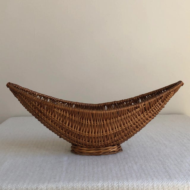 Mid-Century Half Moon Footed Basket For Sale - Image 10 of 13