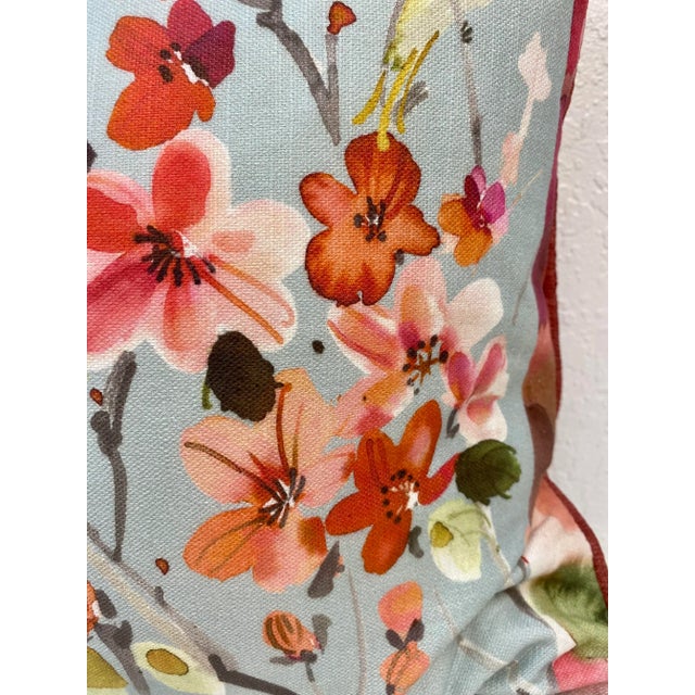 Bird & Floral Print Large Bolster Pillows, Made in U K - a Pair For Sale - Image 10 of 11