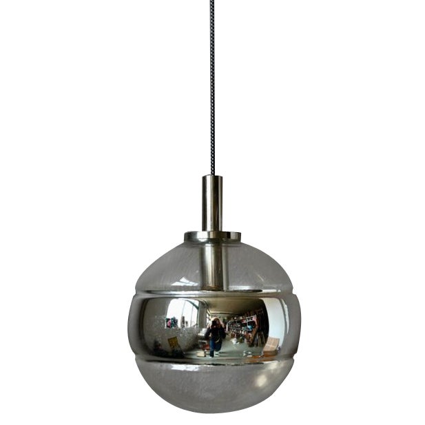 Large Silver Glass Ball Pendant from Peill & Putzler For Sale
