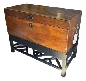 Mid 19th Century Victorian Camphorwood Trunk on Stand