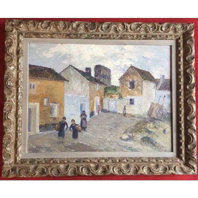 Paint 1920s Spanish Costa del Sol Mediterranean Port Town Landscape Oil Painting on Board by Wells Moses Sawyer For Sale - Image 7 of 9