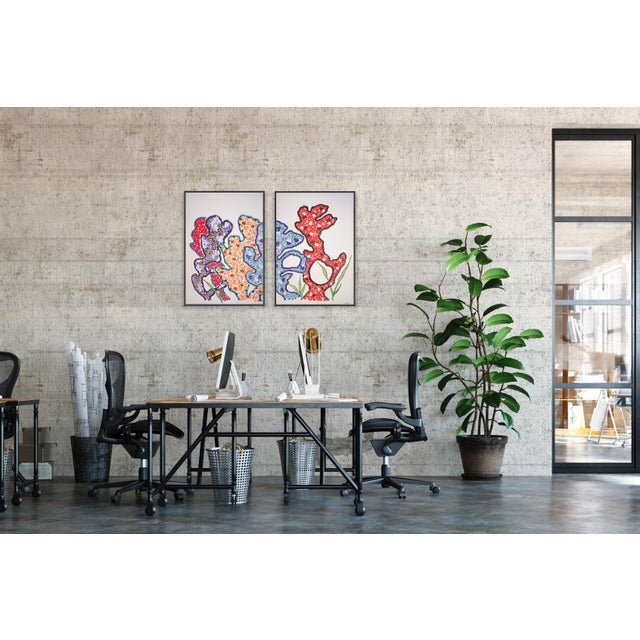 Paper 2026, Illustration Style, Coral Architecture, Vivid Tones, Gouache Crayon on Watercolor Paper by Romina Milano For Sale - Image 7 of 10