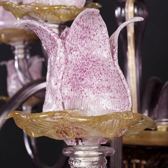 Magnolia Chandelier in Murano Glass, 1950s For Sale - Image 4 of 9