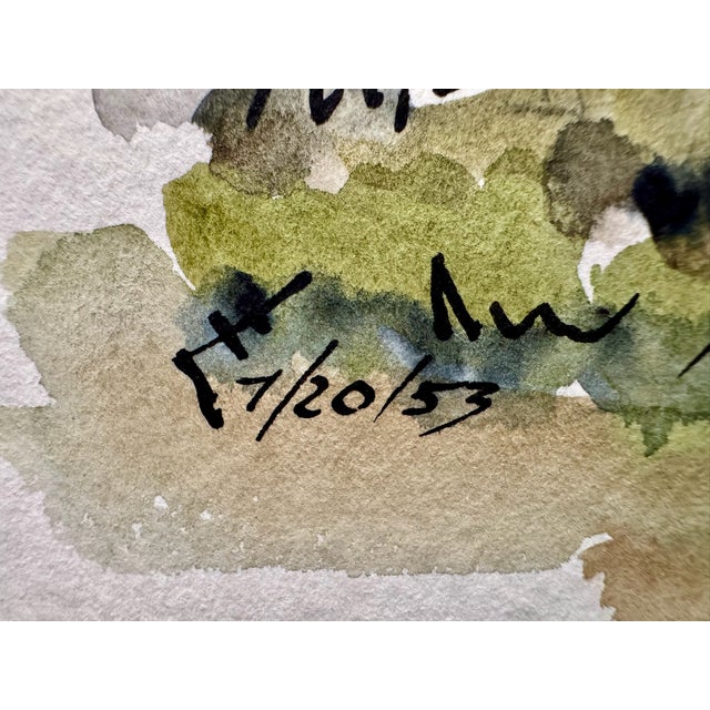 1950s Henry Emil Salloch Original Watercolor on Paper Neil Harbor, Cape Breton Ns. 1953. For Sale - Image 5 of 7