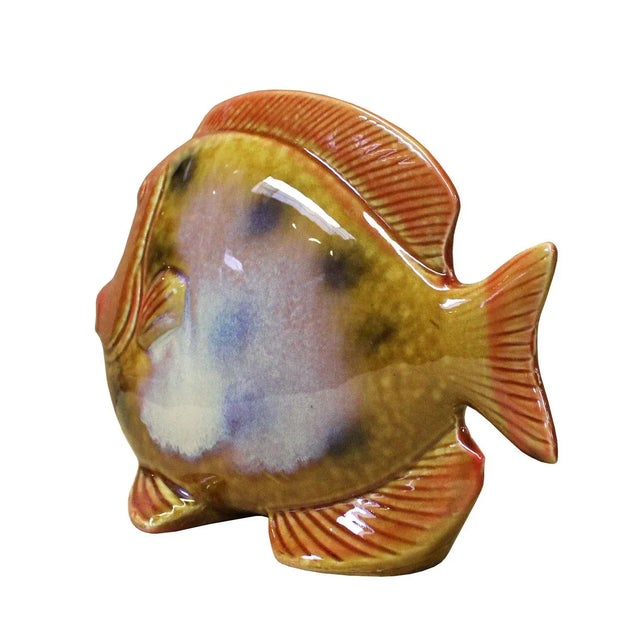 Ceramic Multi-color Yellow Tropical Fish Decor Display cs2584 For Sale - Image 4 of 5