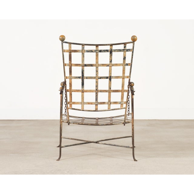 Mario Papperzini Mario Papperzini Amalfi Iron Garden Lounge Chair + Ottoman For Sale - Image 4 of 18