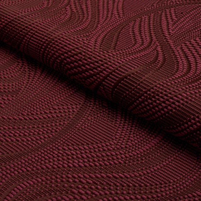 2020s Sample - Schumacher Quilted Waves Indoor/Outdoor Fabric In Merlot For Sale - Image 5 of 6