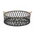Rustic Round Woven Bamboo Trays with Rattan Handle Accent (Set of 2) For Sale - Image 3 of 3