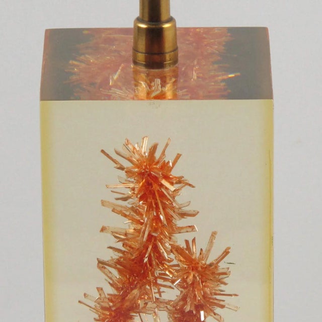 Mid-Century Modern Pierre Giraudon Resin Table Lamp With Inclusions, 1960s For Sale - Image 3 of 8