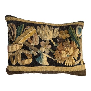 Flemish Pillow Made from 17th Century Fabric For Sale